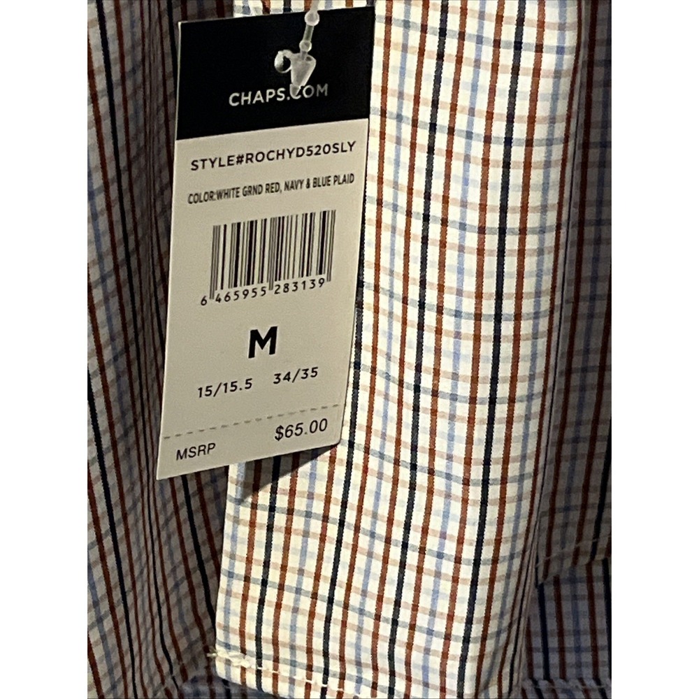 New Mens Chaps Everyday Performance Button Up Shirt Size Medium Slim New !!! - Picture 4 of 4